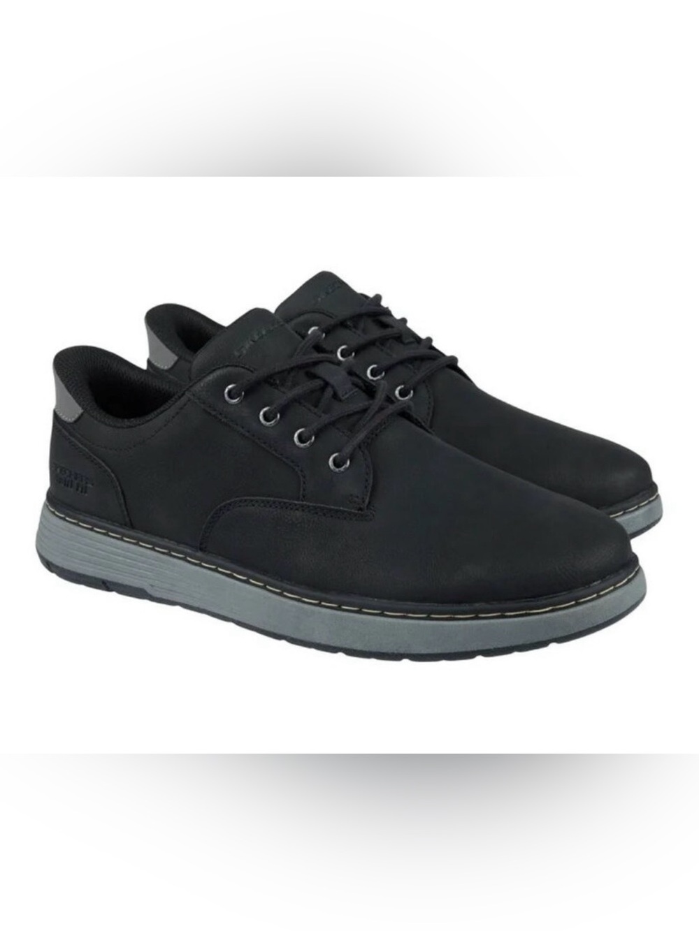 Skechers Black and Gray Casual Lace-Up Oxfords